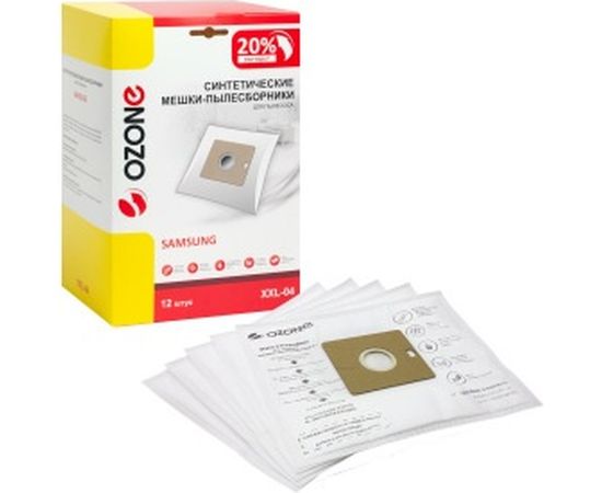 Мешки-пылесборники синтетические для пылесоса, 12 шт OZONE XXL-04 