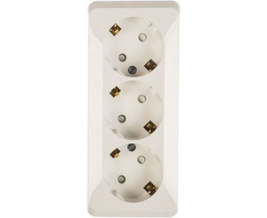 Розетка Schneider Electric 3-м ОП Этюд 16А 250В защитные шторки, с заземлением, белая SchE PA16-012B 401803 – изображение 2