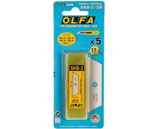Лезвие трапецевидное 5 шт. (17.5х72х0.6 мм) для ножа OL-SK-4 Olfa OL-SKB-2/5B – изображение 2