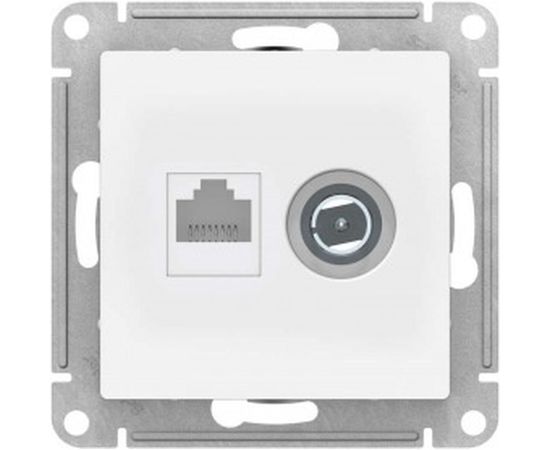 Механизм розетки Schneider Electric 2-м ATLAS DESIGN RJ45 5E+TV, белая ATN000189 1240163 – изображение 2