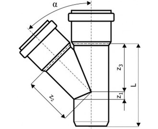 Канализационный тройник Ostendorf 45 градусов, 90х50 114220 – изображение 2