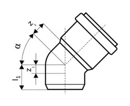 Канализационный отвод Ostendorf 90 мм, 45 градусов 114120 – изображение 2