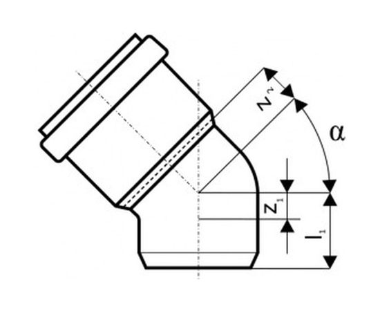 Отвод Ostendorf наружной канализации 110 мм, 45 градусов 220220 – изображение 2