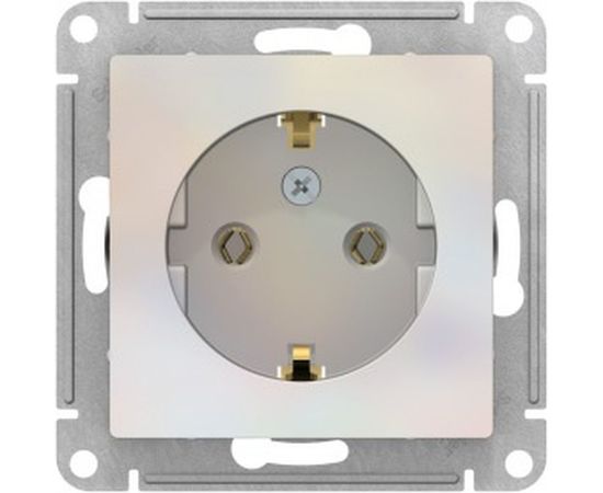 Механизм розетки Schneider Electric 1-м СП ATLAS DESIGN с заземлением 16А жемчуг ATN000443 – изображение 2