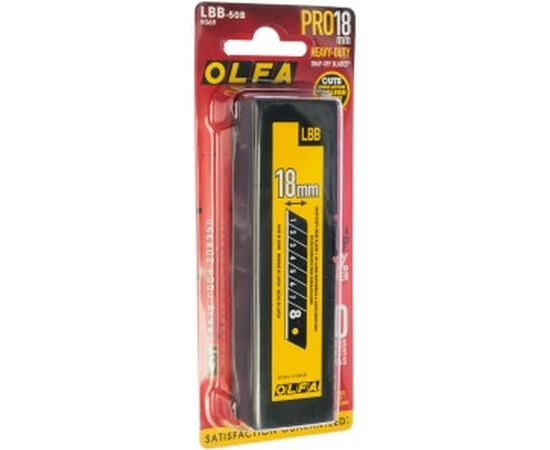 Лезвие BLACK MAX сегментированное (8 сегментов; 18х100х0,5мм; 50шт.) OLFA OL-LBB-50B – изображение 2