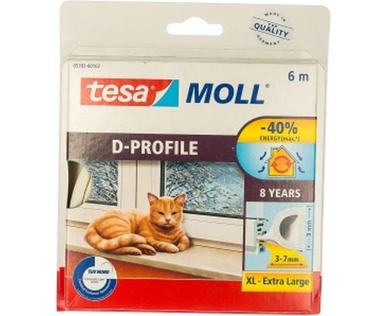 Резиновый уплотнитель TESA Премиум D-профиль белый 05393-00102-00 – изображение 3