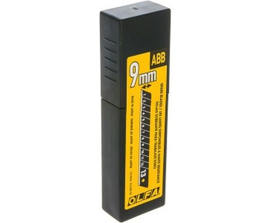 Лезвия сегментированные BLACK MAX, 9х80х0,38мм, 13 сегментов, 50шт OLFA OL-ABB-50B – изображение 3
