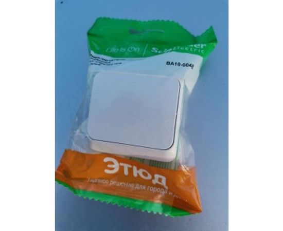 1-клавишный переключатель Schneider Electric ОП Этюд 10А белый BA10-004B – изображение 3