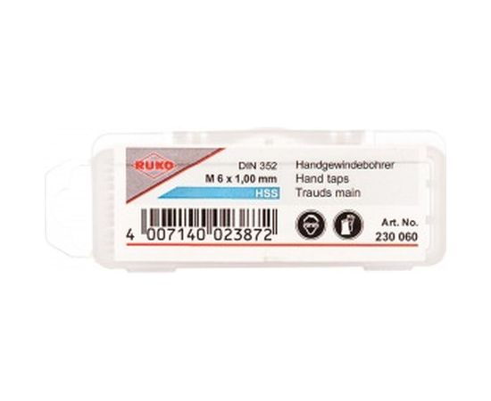 Набор метчиков 3шт HSS M6 шаг 1.0мм RUKO 230060 – изображение 4
