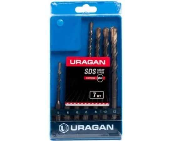 Набор буров 7 шт. по бетону (5-12 мм; SDS-plus) URAGAN 901-25554-H7 