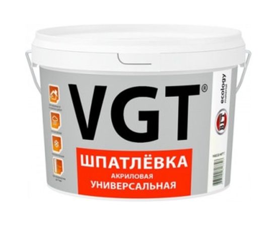 Акриловая универсальная шпаклевка 1 кг для наружних и внутренних работ VGT 52963 