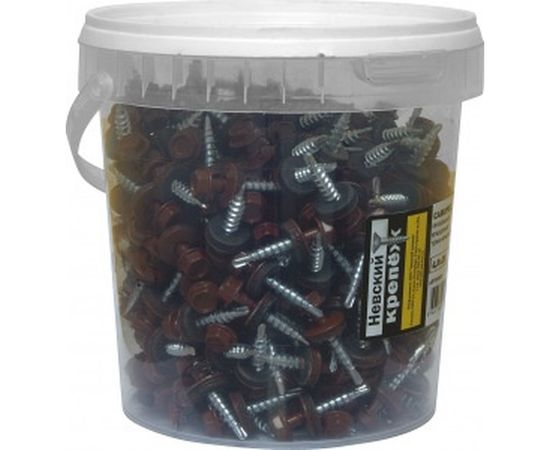 Саморез КР Невский Крепеж св. 4,8х28 RAL-3011 тёмно-красный 300 шт. 802649 