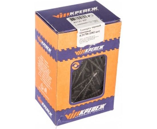 Саморез по дереву VIPКрепеж черный 4,2х70 к 242 шт 40125 VIP 