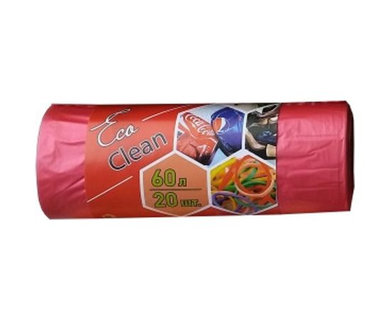 Мешки Ecoclean (60 л, 20 шт., ПНД, красный, 10 мкм, 58х68 см) Концепция Быта 3811 