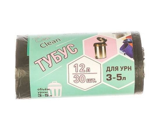 Мешки для мусора EcoClean ТУБУС (30 шт; 12 л; 32х50 см; 6 мкм) Концепция Быта 3255 – изображение 2