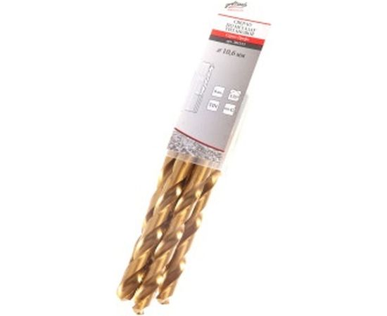 Сверло по металлу Профи (6 шт; 10.6 мм; HSS-TIN; бокс) Атака 8077500 – изображение 2