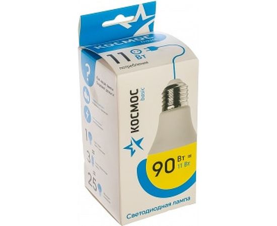 Светодиодная лампа LED A60 11Вт 220В E27 3000К КОСМОС Экономик LkecLED11wA60E2730 441265 – изображение 2