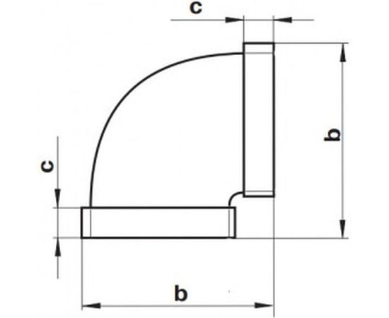 Колено горизонтальное (204х60 мм) VENTS 12510382 – изображение 2