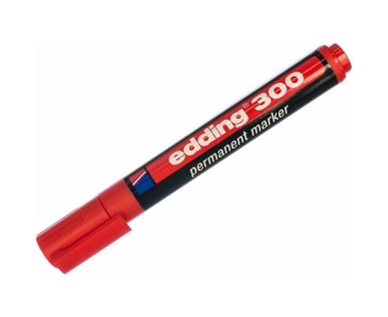 Перманентный маркер, красный, круглый наконечник 1.5-3 мм Edding E-300-2 
