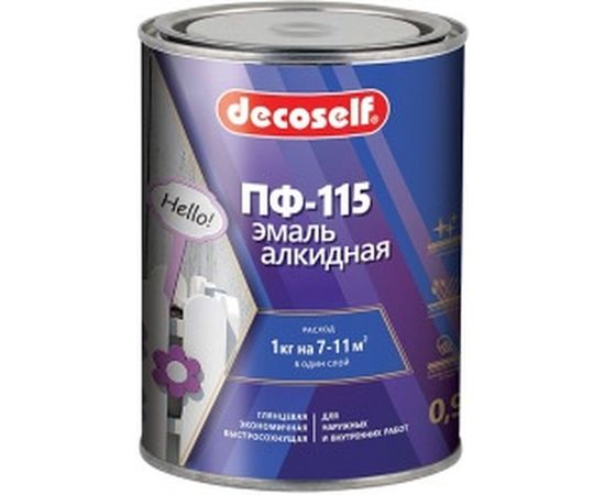 Эмаль ПФ-115 Пуфас белая Decoself 0,9кг тов-200161 