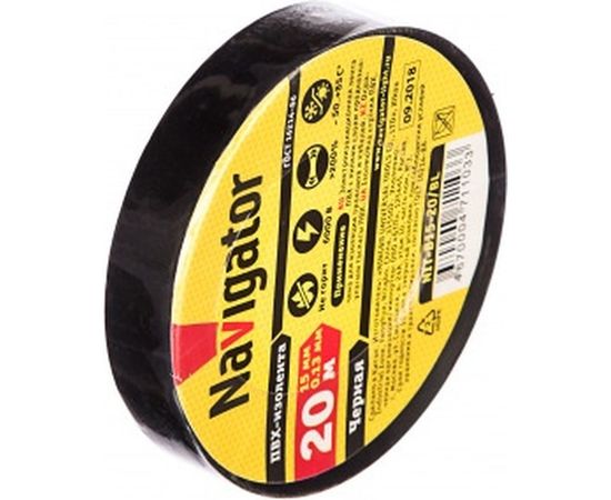 Изолента ПВХ Navigator 15мм 20м черный NIT-B15-20/BL 4670004711033 155908 – изображение 2