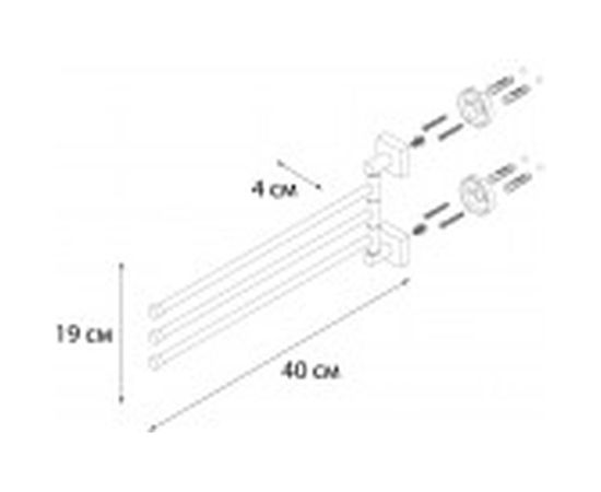 Полотенцедержатель-рога FIXSEN KVADRO тройной 61302A-3 – изображение 3