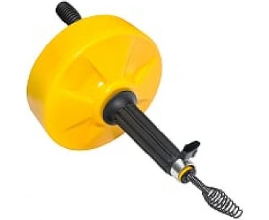 Вертушка для удаления засоров в трубах (до Ф 76 мм, длиной до 7.6 метров, пластиковый барабан, с подключением для шуруповерта) КРОКОЧИСТ 51722-9-8 