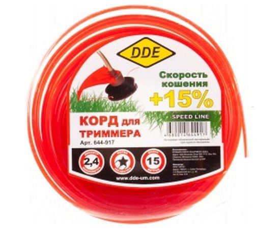 Корд триммерный Speed line (2.4 мм; 15 м; звезда) DDE 644-917 
