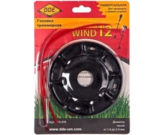 Головка триммерная Wind 12 (1.6-2.4 мм; под гайку) DDE 910-478 