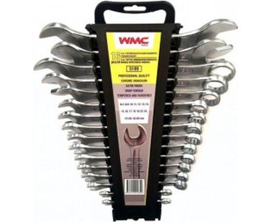 Набор комбинированных и рожковых ключей WMC TOOLS 16пр 6х7,8х9,10-19,22,24, 27х30, 32х36мм, в пластиковом держателе WMC-5199 