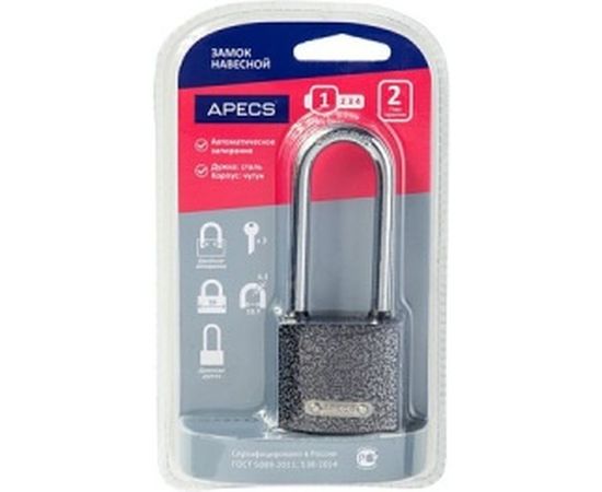 Навесной замок Apecs PD-01-38-L-Blister 15922 