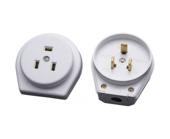 Вилка с розеткой STEKKER разборные скрытой установки с заземл для плит 250В 32А PPG32-50-20 39016 