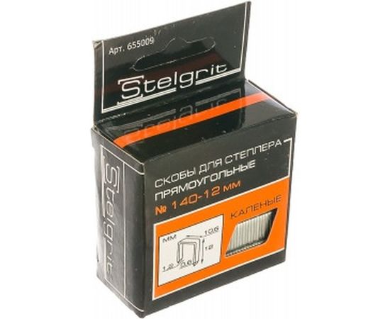 Cкоба каленая (1000 шт; 12x1.2 мм; Тип 140) для мебельного степлера Stelgrit 655009 – изображение 2