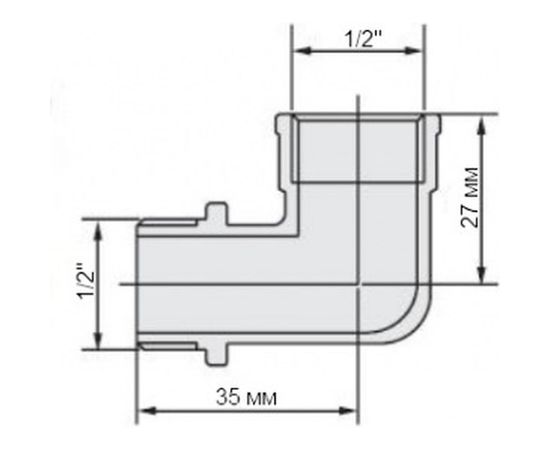 Равный угольник 1/2" Valtec 76537 – изображение 2