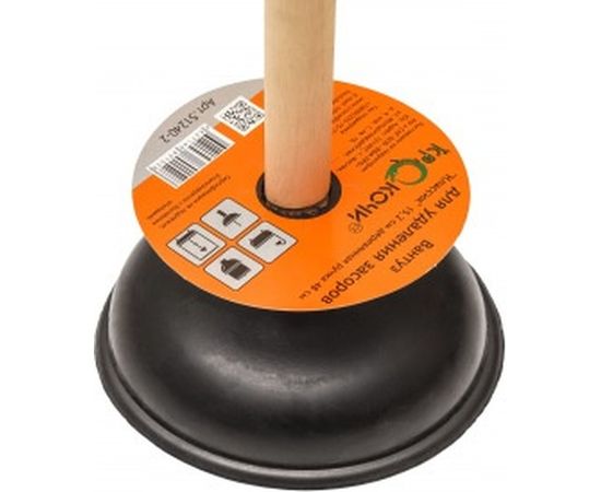 Вантуз для удаления засоров, чаша 15,2 см., деревянная ручка 48 см КРОКОЧИСТ Классик 51240-2 – изображение 5