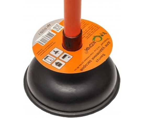 Вантуз для удаления засоров, чаша 14,9 см., пластиковая ручка 48 см КРОКОЧИСТ Классик 51270-1 – изображение 8