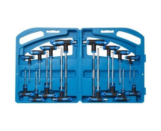 Набор Т-образных и 6-гранных ключей TORX ROCKFORCE с шаром,16 предметов, в кейсе RF-5166B 