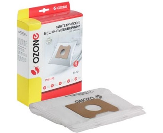 Мешки-пылесборники оригинальные синтетические OZONE (4 шт.) для Philips Athena/HR 6947 M-10 