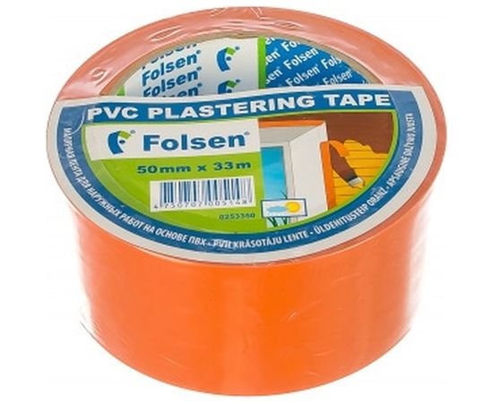 Cтроительная лента PVC Folsen оранжевая, 50мм x 33м 0253350 