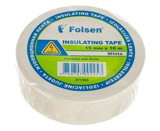 Изоляционная лента Folsen 15ммx10м белая 011505 