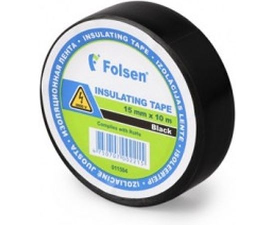 Изоляционная лента Folsen 15ммx10м черная 011504 