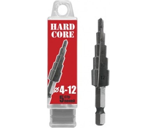 Сверло по металлу шаговое (4-12 мм; 5 ступеней) Hardcore 142412 