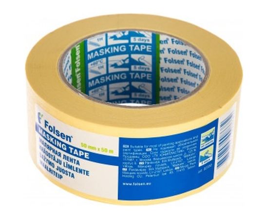 Малярная лента Folsen желтая 60oC 50ммx50м 02350 