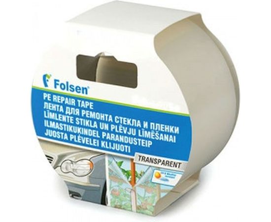 Лента для ремонта стекла и плёнки FOLSEN PE ,UV, влагоустойчивая, прозрачная, 50мм х 33м 0653350 