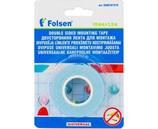Универсальная лента для монтажа Folsen 19ммх1,5мx1,1мм белая вспененный РЕ в блистере 0308101519 