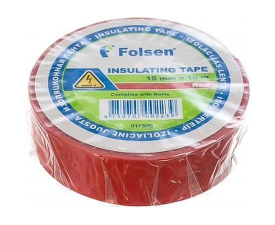 Изоляционная лента Folsen 15ммx10м красная 011500 
