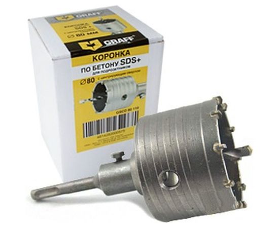 Коронка по бетону c центрирующим сверлом (80 мм; SDS-plus) GRAFF GSCD80110 