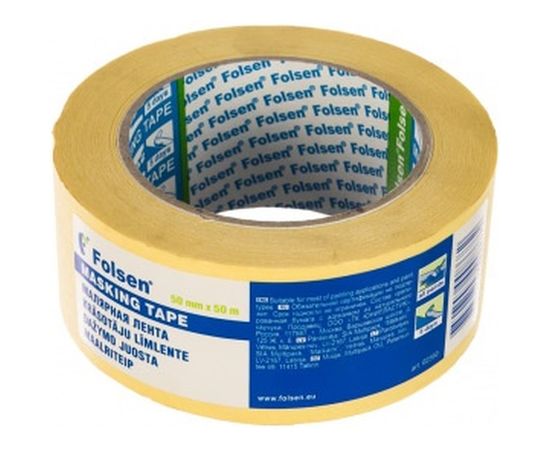 Малярная лента Folsen желтая 60oC 50ммx50м 02350 – изображение 2