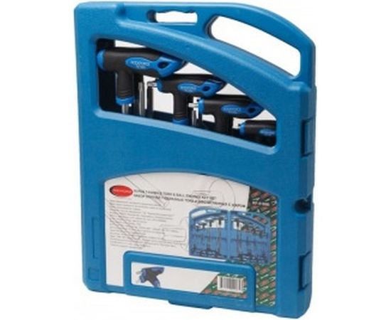 Набор Т-образных и 6-гранных ключей TORX ROCKFORCE с шаром,16 предметов, в кейсе RF-5166B – изображение 2