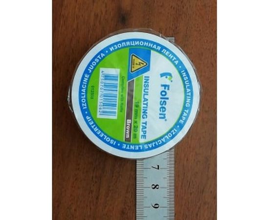 Изоляционная лента FOLSEN 19мм x 20м, коричневая 012508 – изображение 2